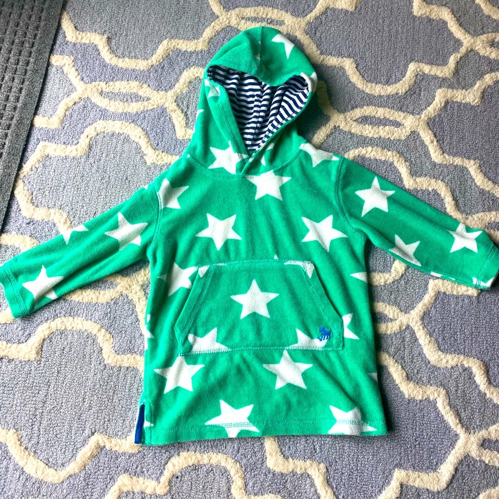 mini boden toweling throw on-green star